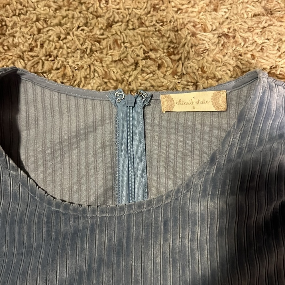 Altar'd State Ribbed‎ Blue Top - Picture 2 of 5